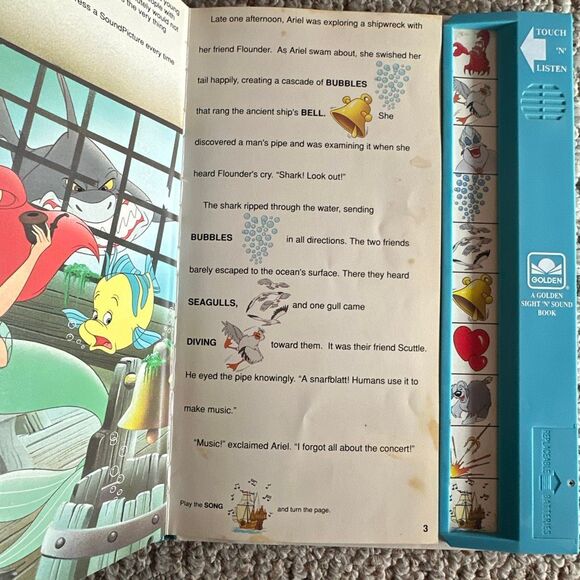 Golden Sound Story Disney The little Mermaid a golden sight n book vintage 1991 - Picture 5 of 5